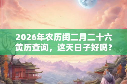 2026年农历闰二月二十六黄历查询，这天日子好吗？