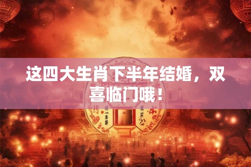 这四大生肖下半年结婚,双喜临门哦! 这四大生肖下半年结婚,双喜临门哦!