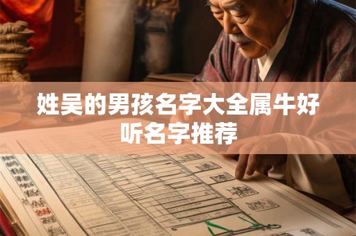 姓吴的男孩名字大全属牛好听名字推荐