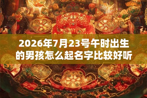 2026年7月23号午时出生的男孩怎么起名字比较好听