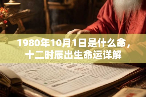 1980年10月1日是什么命，十二时辰出生命运详解