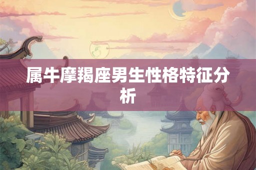 属牛摩羯座男生性格特征分析