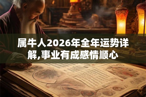 属牛人2026年全年运势详解,事业有成感情顺心