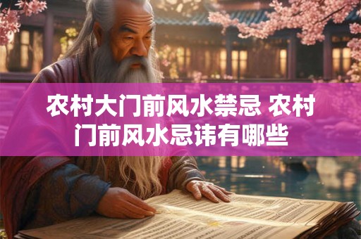 农村大门前风水禁忌 农村门前风水忌讳有哪些
