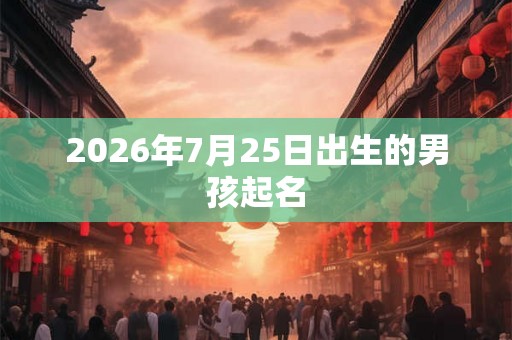 2026年7月25日出生的男孩起名