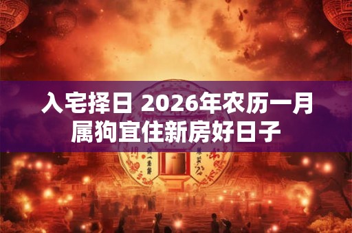 入宅择日 2026年农历一月属狗宜住新房好日子 入宅择日 2026年农历一月属狗宜住新房好日子