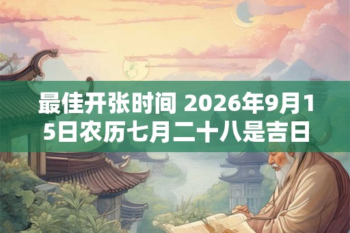 最佳开张时间 2026年9月15日农历七月二十八是吉日吗