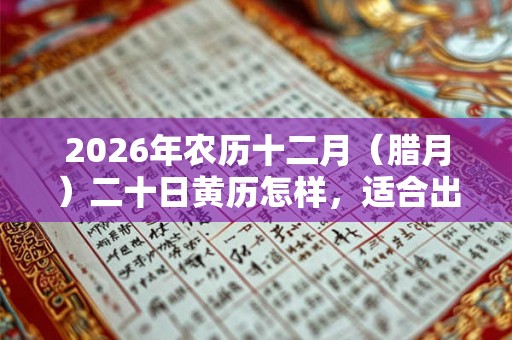 2026年农历十二月（腊月）二十日黄历怎样，适合出殡吗？