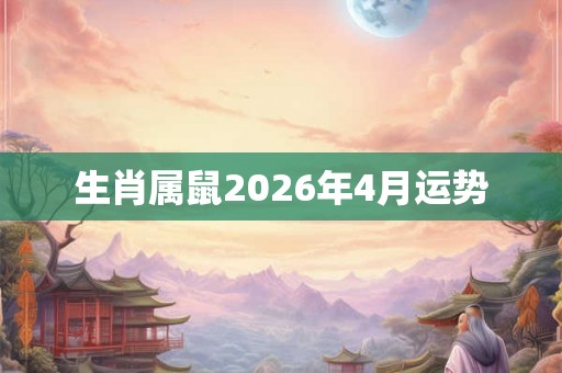 生肖属鼠2026年4月运势