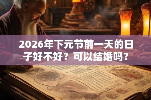 2026年下元节前一天的日子好不好？可以结婚吗？