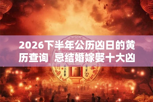 2026下半年公历凶日的黄历查询  忌结婚嫁娶十大凶日