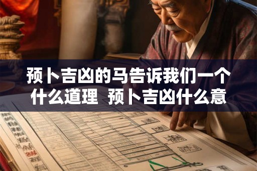 预卜吉凶的马告诉我们一个什么道理  预卜吉凶什么意思