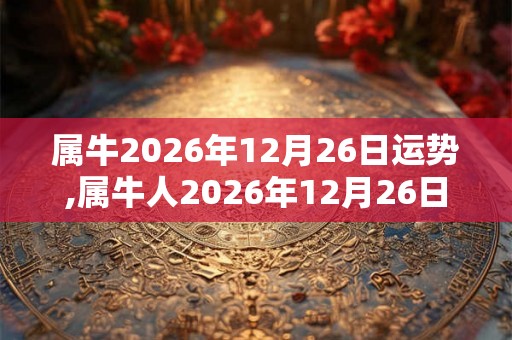 属牛2026年12月26日运势,属牛人2026年12月26日财运,生肖牛2026年12月26日运势