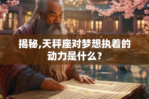 揭秘,天秤座对梦想执着的动力是什么？