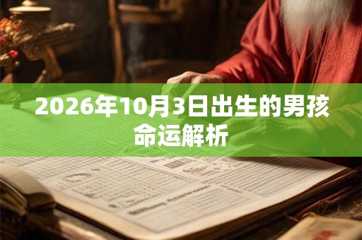 2026年10月3日出生的男孩命运解析