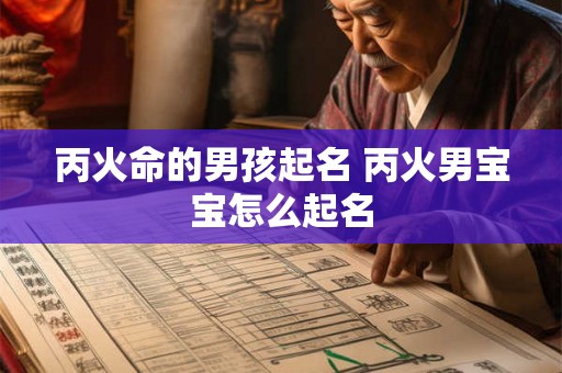 丙火命的男孩起名 丙火男宝宝怎么起名