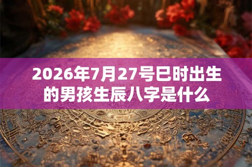 2026年7月27号巳时出生的男孩生辰八字是什么
