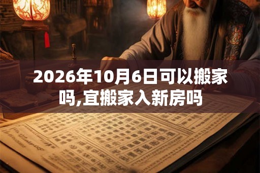 2026年10月6日可以搬家吗,宜搬家入新房吗