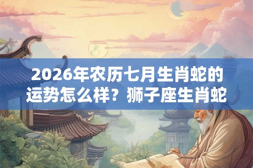 2026年农历七月生肖蛇的运势怎么样？狮子座生肖蛇性格分析
