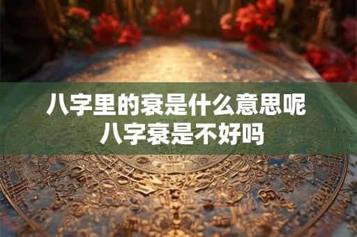 八字里的衰是什么意思呢  八字衰是不好吗