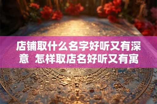 店铺取什么名字好听又有深意  怎样取店名好听又有寓意