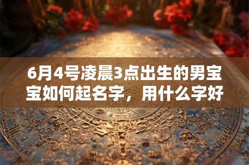 6月4号凌晨3点出生的男宝宝如何起名字，用什么字好