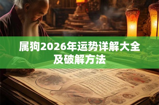 属狗2026年运势详解大全及破解方法