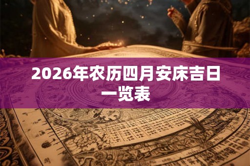 2026年农历四月安床吉日一览表