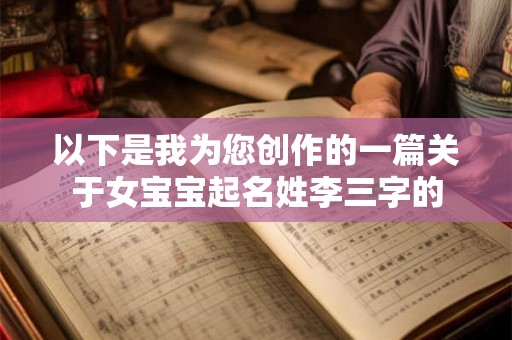 以下是我为您创作的一篇关于女宝宝起名姓李三字的
