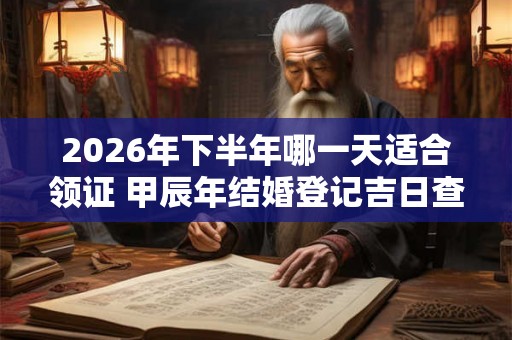 2026年下半年哪一天适合领证 甲辰年结婚登记吉日查询
