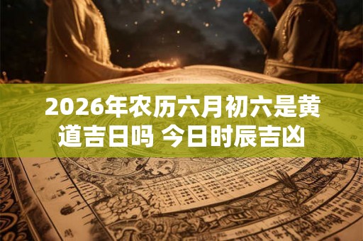 2026年农历六月初六是黄道吉日吗 今日时辰吉凶
