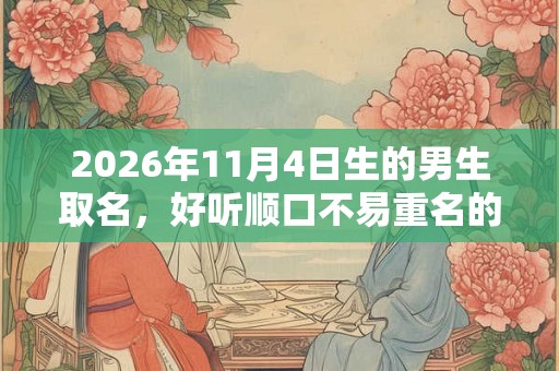 2026年11月4日生的男生取名，好听顺口不易重名的男宝宝名字