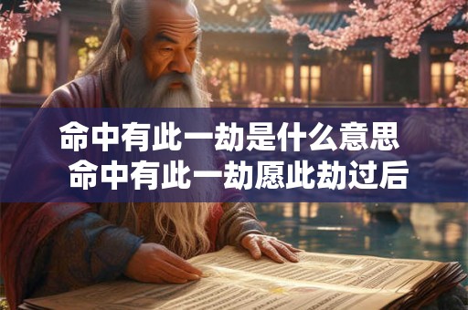 命中有此一劫是什么意思  命中有此一劫愿此劫过后一切顺利
