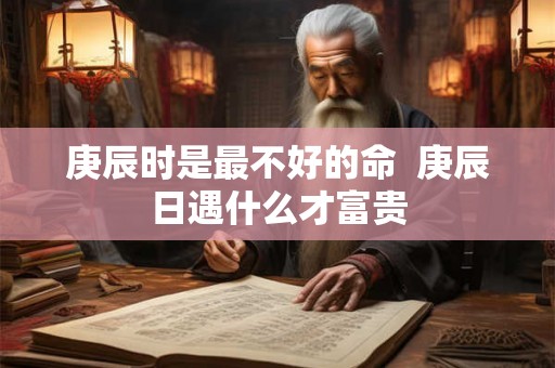 庚辰时是最不好的命  庚辰日遇什么才富贵