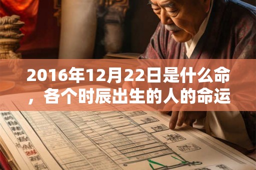 2016年12月22日是什么命,各个时辰出生的人的命运 2016年12月22日是什么命,各个时辰出生的人的命运