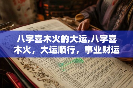 八字喜木火的大运,八字喜木火，大运顺行，事业财运双旺！