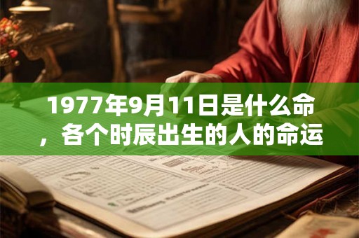 1977年9月11日是什么命，各个时辰出生的人的命运
