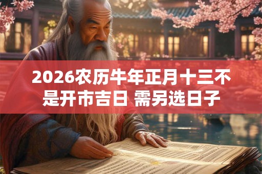 2026农历牛年正月十三不是开市吉日 需另选日子