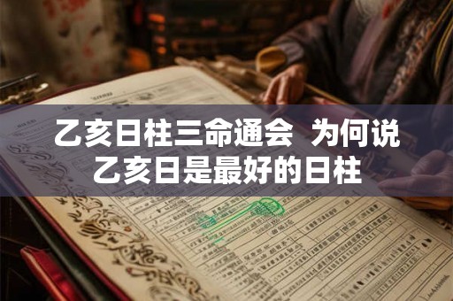 乙亥日柱三命通会  为何说乙亥日是最好的日柱