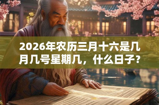 2026年农历三月十六是几月几号星期几，什么日子？