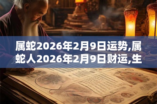 属蛇2026年2月9日运势,属蛇人2026年2月9日财运,生肖蛇2026年2月9日运势