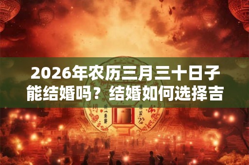 2026年农历三月三十日子能结婚吗？结婚如何选择吉日？