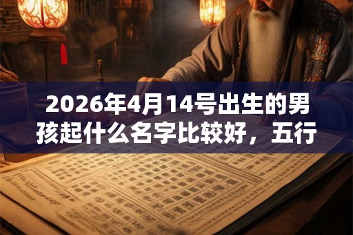 2026年4月14号出生的男孩起什么名字比较好，五行属什么