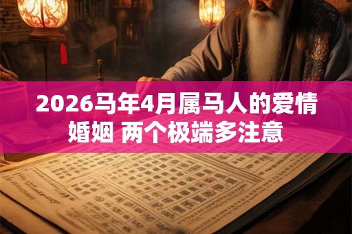 2026马年4月属马人的爱情婚姻 两个极端多注意