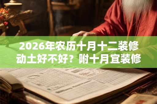 2026年农历十月十二装修动土好不好？附十月宜装修日子表