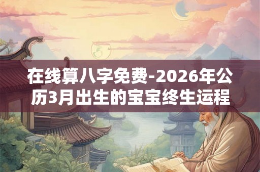 在线算八字免费-2026年公历3月出生的宝宝终生运程详批 在线算八字免费-2026年公历3月出生的宝宝终生运程详批