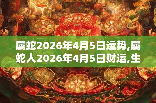 属蛇2026年4月5日运势,属蛇人2026年4月5日财运,生肖蛇2026年4月5日运势
