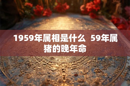 1959年属相是什么  59年属猪的晚年命