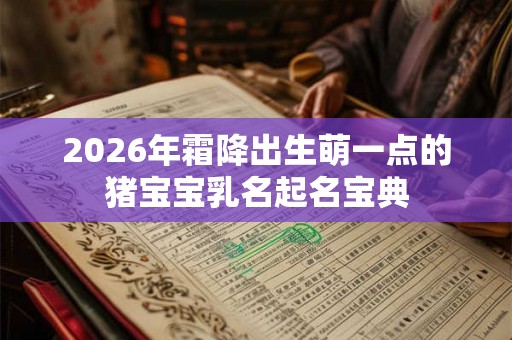2026年霜降出生萌一点的猪宝宝乳名起名宝典