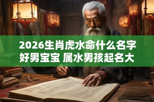 2026生肖虎水命什么名字好男宝宝 属水男孩起名大气